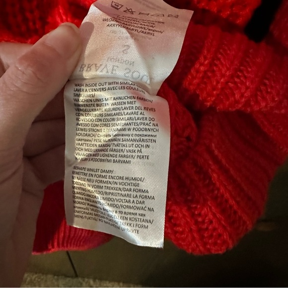 Brave Soul Red Cable Knit Turtleneck Sweater Women’s Jumper Acrylic Sz Small - Picture 12 of 13